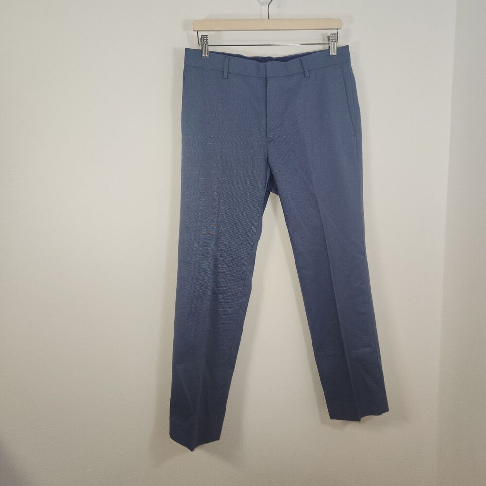 Banana Republic Blue Tiny Square Pants No Iron Tailored Slim Fit NWOT 31x30